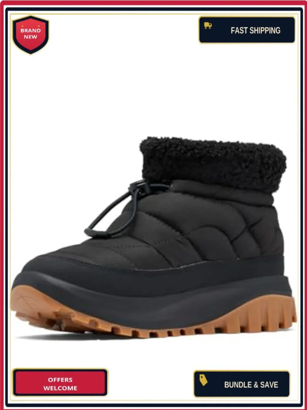 Columbia Women's Snowtrot Shorty Snow Boots Winter Mid-Calf Pull-On Insulated